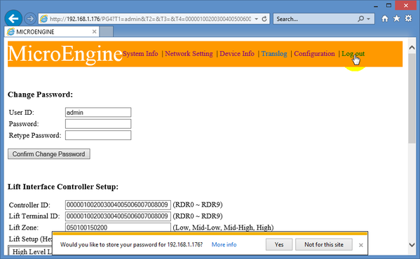 Exiting from Web Diagnostic by Logging Out