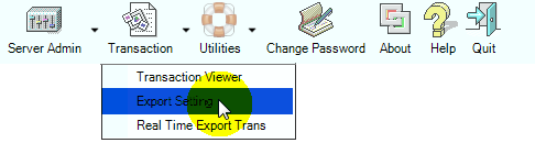 Export Setting Button in Transaction Icon