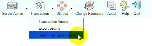 Real Time Export Trans Button in Transaction Icon