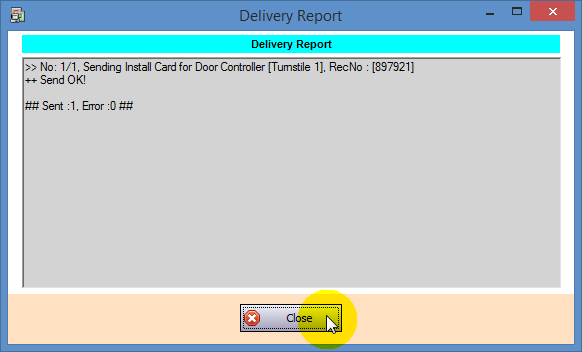 Delivery Report Window Without the Clear Card DB Command