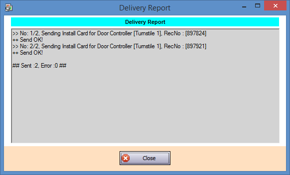 Delivery Report Window Without the Clear Card DB Command