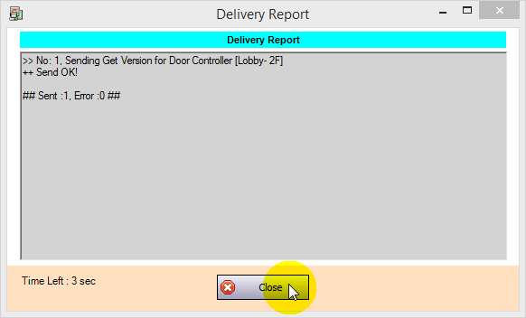 Delivery Report Window