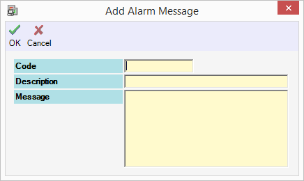 Add Alarm Message Window