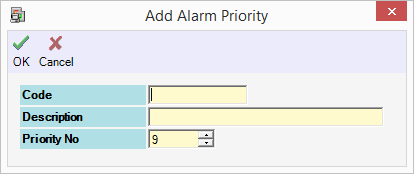 Add Alarm Priority Window