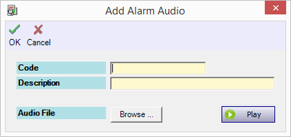 Add Alarm Audio Window