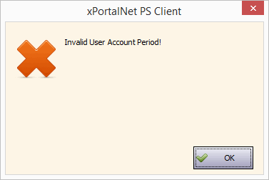 Invalid User Account Period Error Message