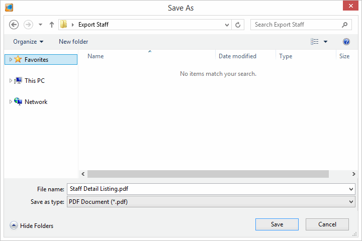 Specify Export File Location