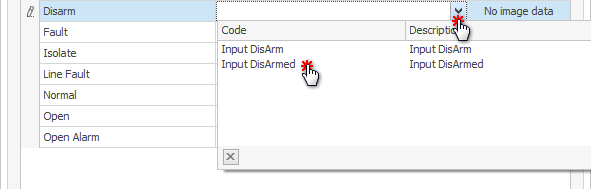 Select Icon for Disarm Status