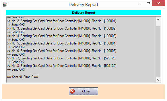 Sending Get Card Data Delivery Report