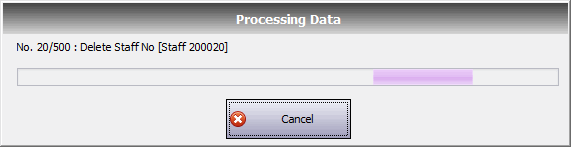 Processing data loading bar status