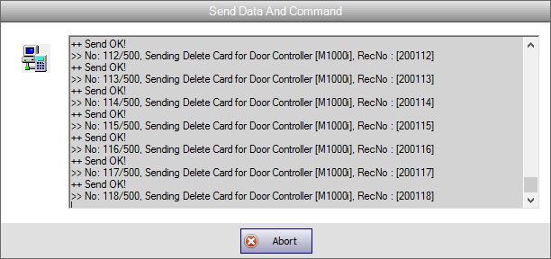 Sending Delete Card command to the all controllers