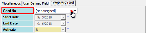 Assign Temporary Card to Staff Profile