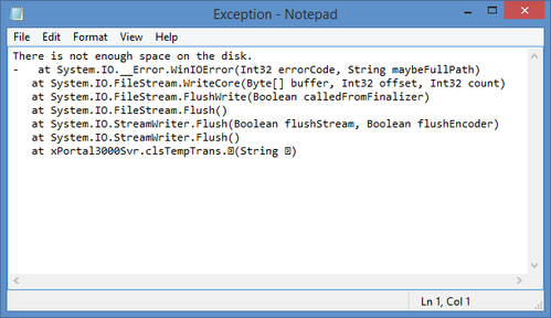 Exception Text File
