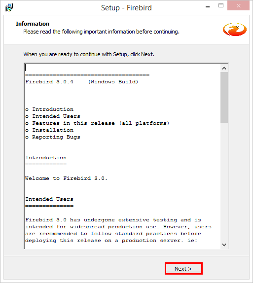 Information of Firebird Database Server 3.0