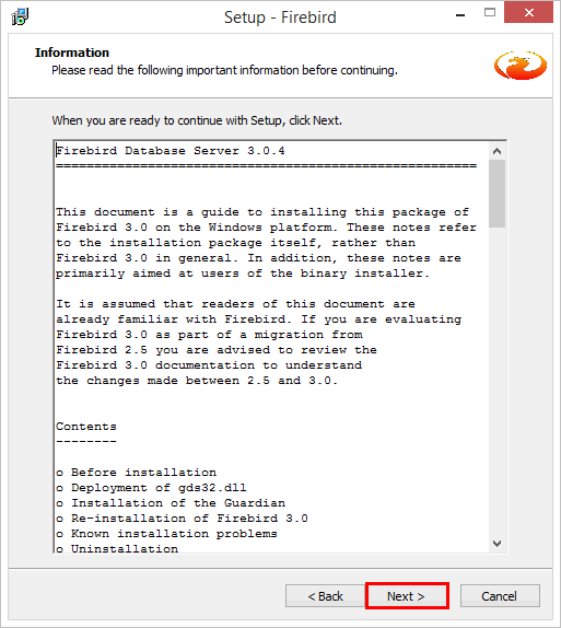 Information of Firebird Database Server 3.0