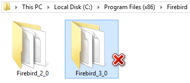 Delete existing Firebird_3_0 folder