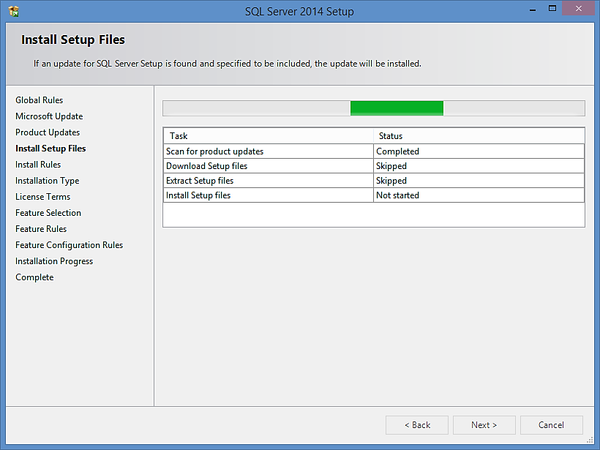 Install Setup Files Window