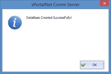 Database Created Successfully Window