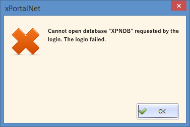 Cannot Open Database XPNDB Requested by the Login. The Login Failed Error Message