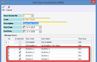 Door Accessibility Configuration for Tenant Users
