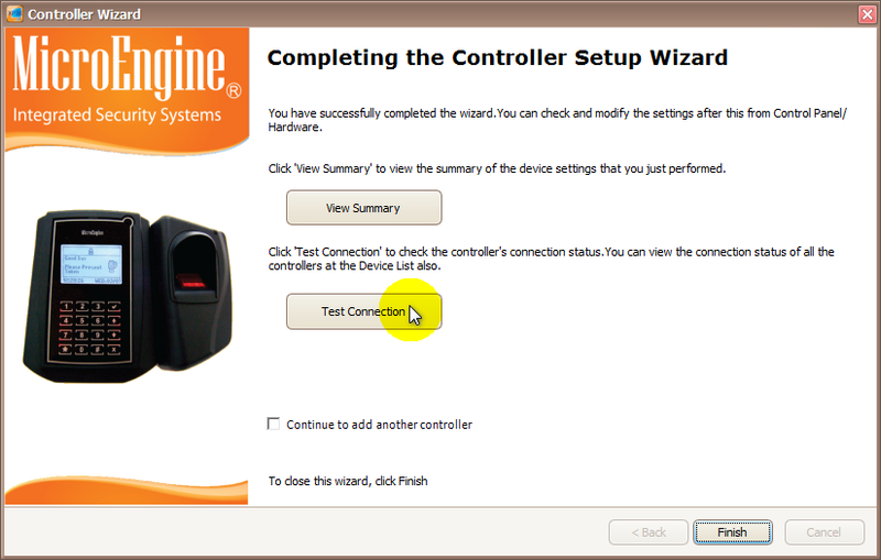 Completing the Controller Setup Wizard Window