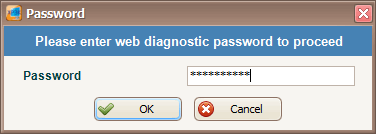 Enter the Web Diagnostic Password