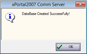 Database Created Successfully Window