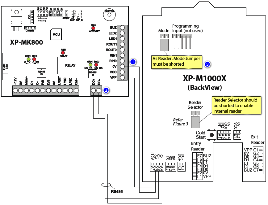 Wiring Diagram for XP-M1000x to XP-MK800 Relay Board