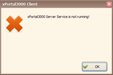 xPortal3000 Server Service is not running Error Message
