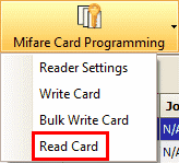Read Card under Mifare Card Programming Icon