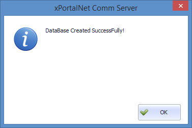 Database Created Successfully Message Prompt