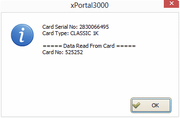 Programmed Mifare Card ID Information