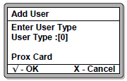 Enter User Type Screen