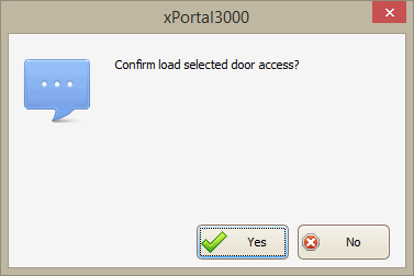Confirm Load Selected Door Access Window